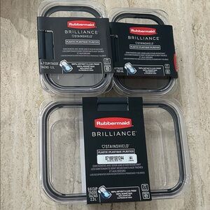 NEW 🆕 Lot of Three Rubbermaid Brilliance Food Storage Stainshield Containers